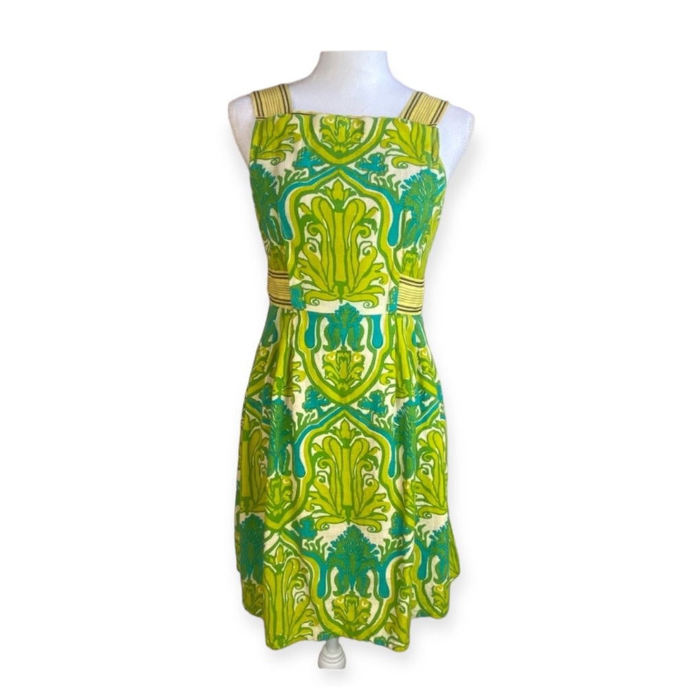 Nanette Lepore Green Turquoise Retro Style Sleeveless Dress 4